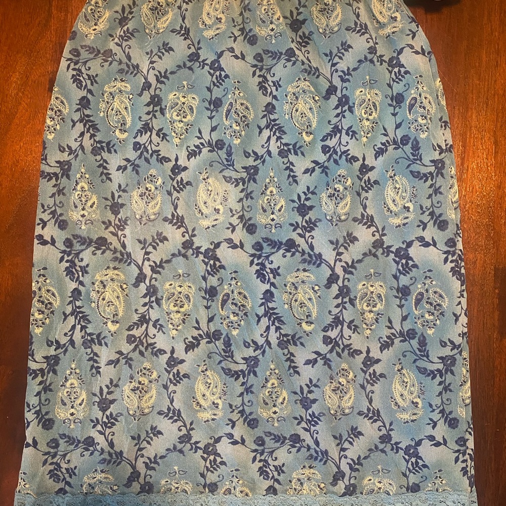 Rampage Blue Paisley A-Line Skirt